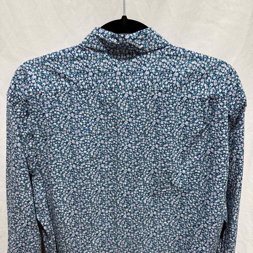 J Crew Slim Flex Washed Shirt Micro Floral Button Down Large Artsy Spring Office - Picture 7 of 11